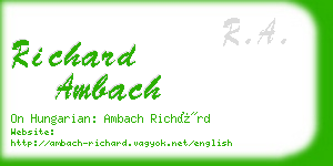 richard ambach business card